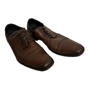 Michael Shannon Men's Size 13 Burgundy Leather Dress Shoes Cap Square Toe